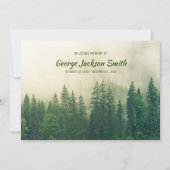 Invitation Memorial Service Foggy Forest Trees Ajouter votre (Devant)