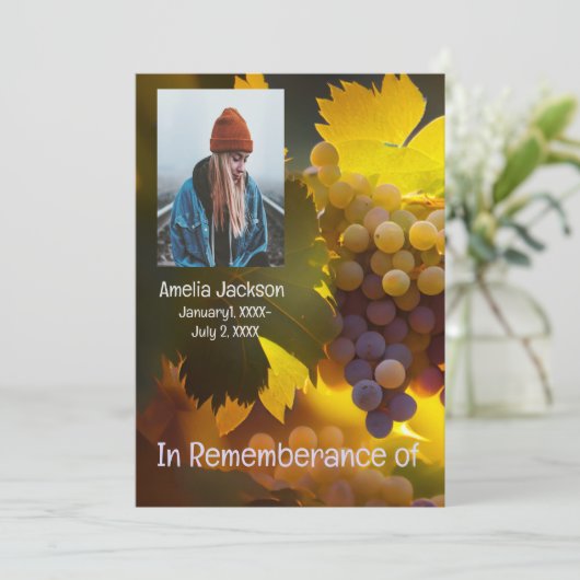 Invitation Mémorial Service Grappes vignoble Pays des vins (Debout devant)