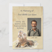 Invitation Memorial Service Invite Watercolor Seals Animals (Devant)