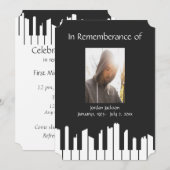 Invitation Memorial Service Piano Musicien Cityscape (Devant / Derrière)