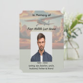 Invitation Memorial Service Pilot Airplane Flying Sunset (Debout devant)