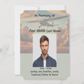 Invitation Memorial Service Pilot Airplane Flying Sunset (Devant)