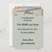 Invitation Memorial Service Pilot Airplane Flying Sunset (Dos)
