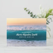 Invitation Memorial Service Sea Ocean Waves Ajouter votre pho (Debout devant)