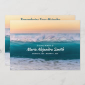 Invitation Memorial Service Sea Ocean Waves Ajouter votre pho (Devant / Derrière)