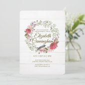 Invitation Mémorial virtuel des oiseaux de feuillage vert d'e (Debout devant)