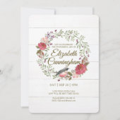 Invitation Mémorial virtuel des oiseaux de feuillage vert d'e (Devant)