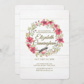 Invitation Mémorial virtuel des oiseaux de feuillage vert d'e (Devant / Derrière)