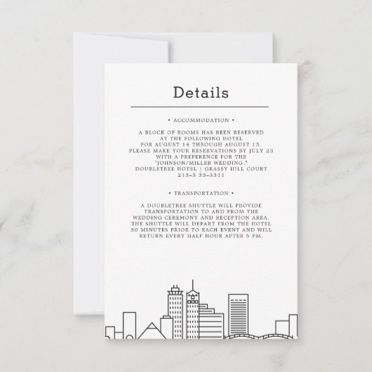 Invitation Memphis Mariage | Détails de l'invité (Devant)