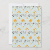 Invitation Ménage de la maison Nouvelle Maison Clé Florales M (Dos)