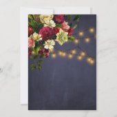 Invitation Ménage de l'or lumières hiver fleurie marine (Dos)