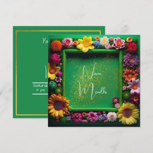 Invitation Mendhi (Devant / Derrière)