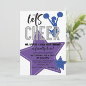Invitation Mèneuses de claques Violet Bleu Cheer Anniversaire (Debout devant)