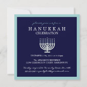 Invitation Menorah de Hanukkah avec bougies à pois (Dos)