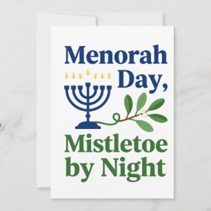 Invitation Menorah le jour Gui de Noël la nuit Christmukkah J