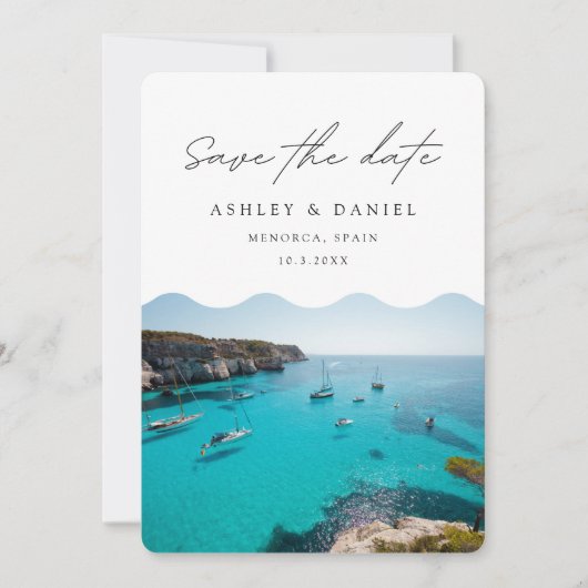 Invitation Menorca Espagne Mariage Enregistrer la date (Devant)