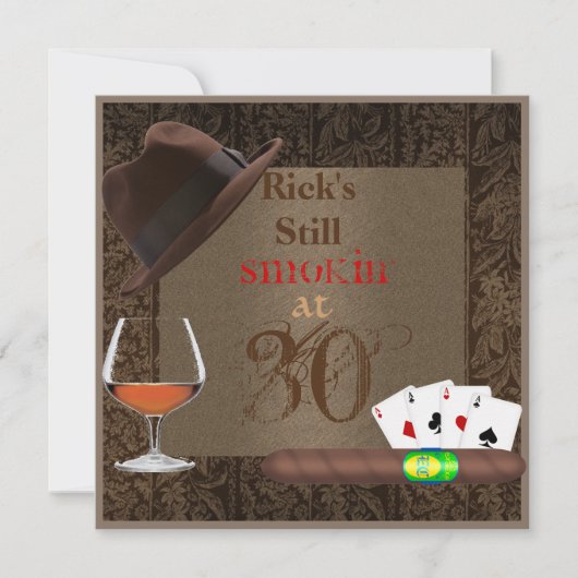 Invitation MENS 30e anniversaire Cigars,INVITATIONS DE LA BRA (Devant)