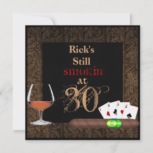 Invitation MENS 30e anniversaire Cigars,INVITATIONS DE LA BRA (Devant)