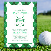 Invitation Mens 30e Anniversaire Golf Thème Preppy Green