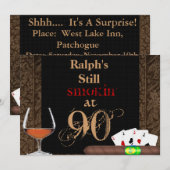 Invitation MENS 40e anniversaire Cigars,INVITATIONS DE LA BRA (Devant / Derrière)