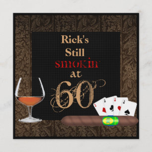 Invitation MENS Cigares d'anniversaire, poker et BRANDY INVIT