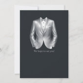 Invitation Men's Elegant Tuxedo Silver Black 50th Birthday (Dos)
