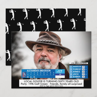 Invitation Mens Funny 🏌️ ♂ Golf News 40e 50e 60e anniversair