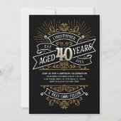 Invitation Mens Funny Whiskey 40e anniversaire (Devant)