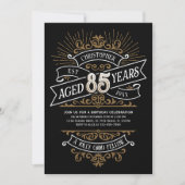 Invitation Mens Funny Whiskey 85e anniversaire (Devant)