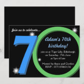Invitation Mens Green / Blue Seveneth 70e anniversaire (Devant / Derrière)