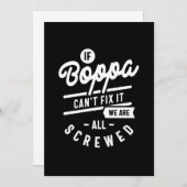 Invitation Mens If Boppa Can't Fix It Fête des pères Cadeau (Devant / Derrière)