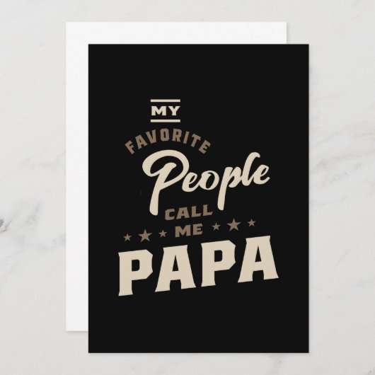 Invitation Mens Mes Favoris Appelez-Moi Papa Cadeau (Devant / Derrière)
