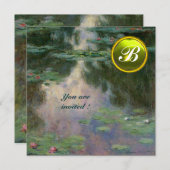 INVITATION MENSONGES D'EAU /MONOGRAMME DE PIERRE JAUNE (Devant / Derrière)