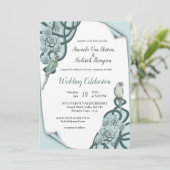 Invitation Menthe bleu pin Vert Succulents (Debout devant)