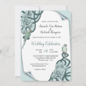 Invitation Menthe bleu pin Vert Succulents (Devant)