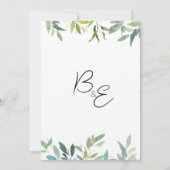Invitation Menthe botanique vert foncé feuillage Mariage (Dos)