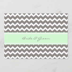 Invitation Menthe Chevron de gris d'invitations de mariage