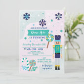 Invitation Menthe de bleu de Noël de jouet de casse-noix de (Debout devant)