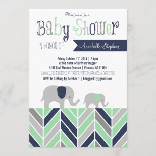 Invitation Menthe de marine d'invitation de baby shower
