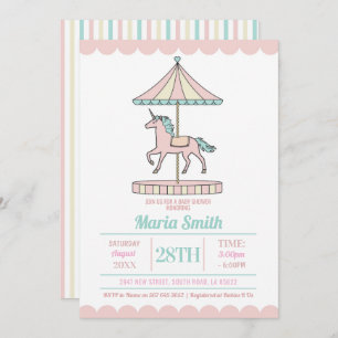 Invitation Menthe de rose d'invitation de baby shower de