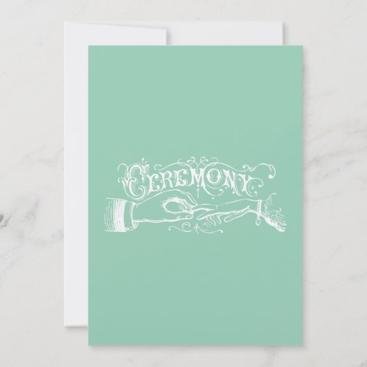 Invitation Menthe Jade Typographie Chalkboard Toute couleur (Dos)