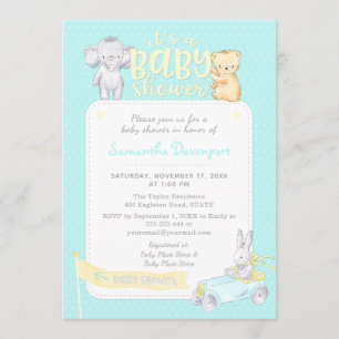 Invitation Menthe neutre de l'invitation   de baby shower de