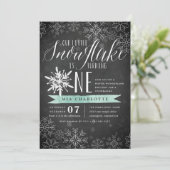 Invitation Menthe | Petit Flocon de neige - hiver premier ann (Debout devant)