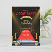 Invitation Mention d'anniversaire de la limousine rouge du ta (Debout devant)