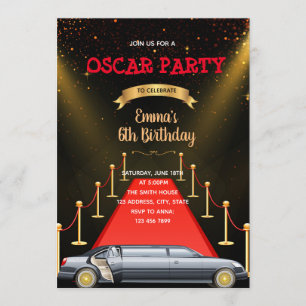 Invitation Mention d'anniversaire de la limousine rouge du ta