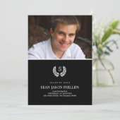 Invitation Mention de diplômes de droit Monogramme de couronn (Debout devant)