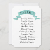 Invitation Mentionnez un tableau de sièges mariage simple. (Dos)