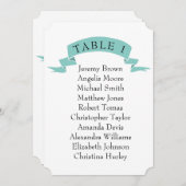 Invitation Mentionnez un tableau de sièges mariage simple. (Devant / Derrière)