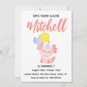 Invitation Mentions d'anniversaire axolotl d'anniversaire mig (Devant)