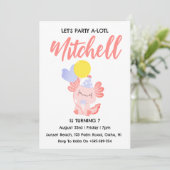 Invitation Mentions d'anniversaire axolotl d'anniversaire mig (Debout devant)